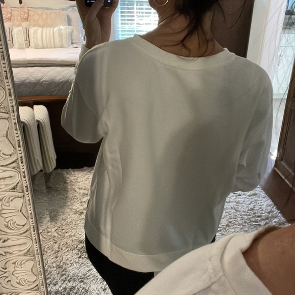 Fifth Sun Cream Minimalist "I believe in Santa" Christmas Sweatshirt Size L - Picture 4 of 10